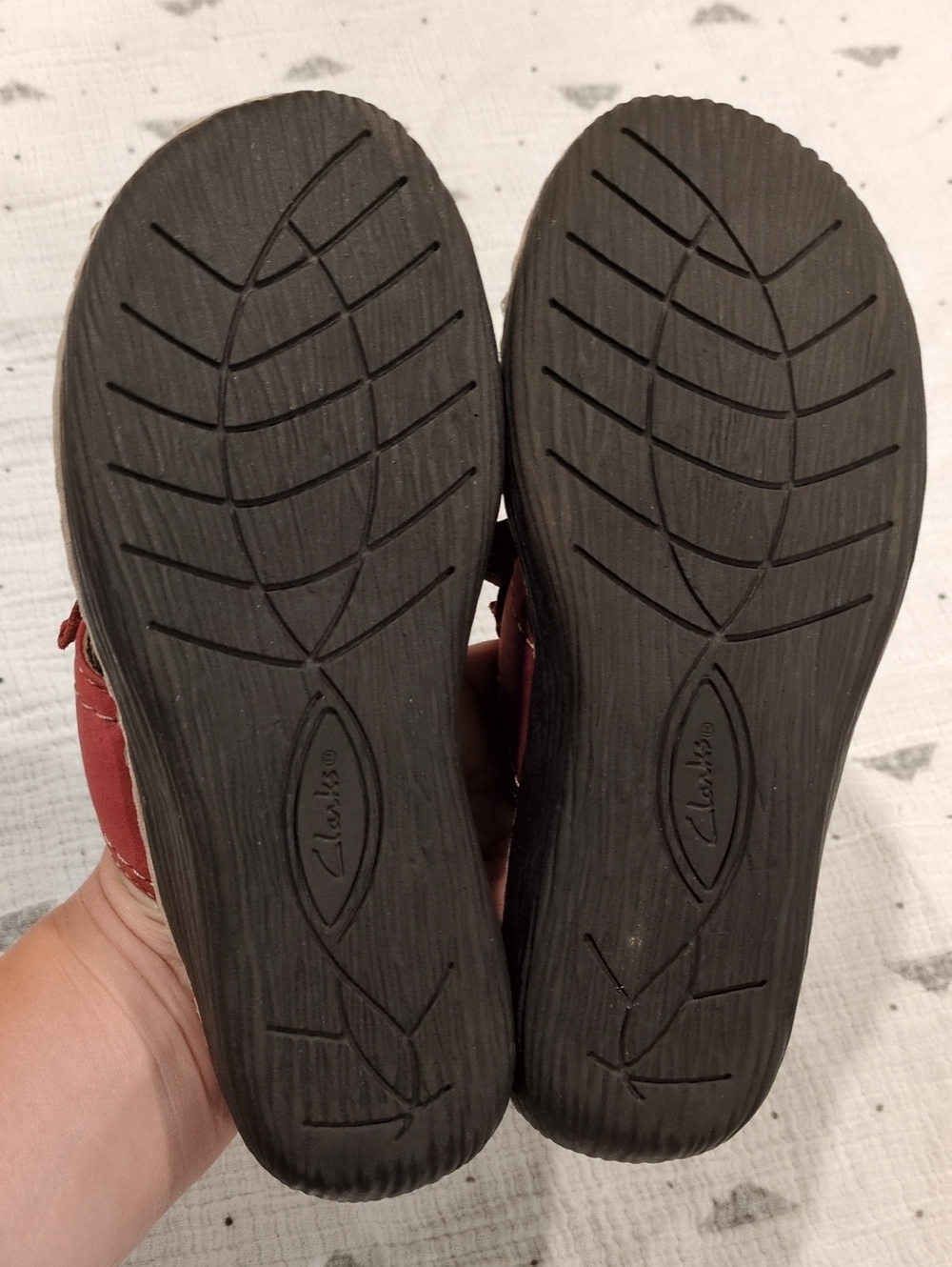 ❤️😎🩴 Clarks Women’s Dusty Red Floral Leather Thong Sandals size 5.5 M ❤️😎🩴 - Picture 8 of 12